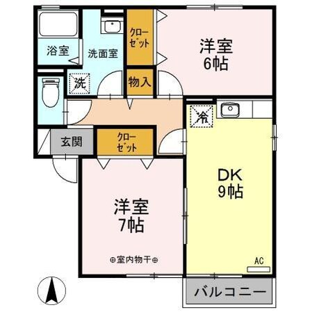 ローズコート　Ａの物件間取画像